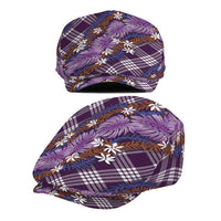 Polynesian Monstera Tiare Floral Jeff Hat Lavender Tropical Plaid LT01 - Polynesian Pride