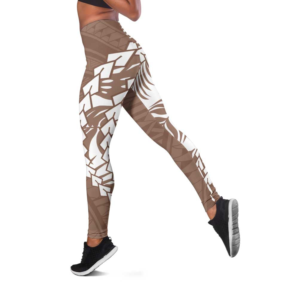 Polynesian Pride Leggings Polynesia Tribal - Tropical Brown