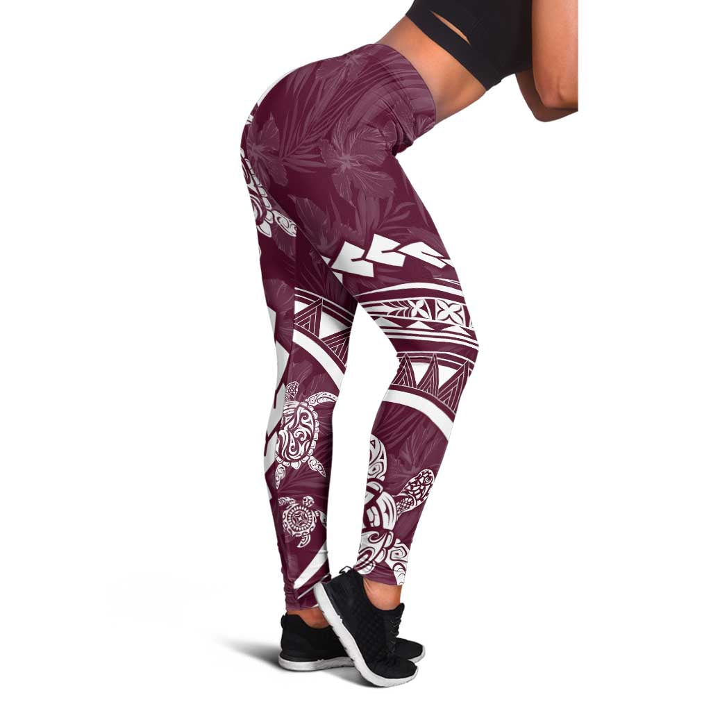 Polynesian Pride Leggings Turtle Hibiscus Luxury Style - Champagne - Polynesian Pride