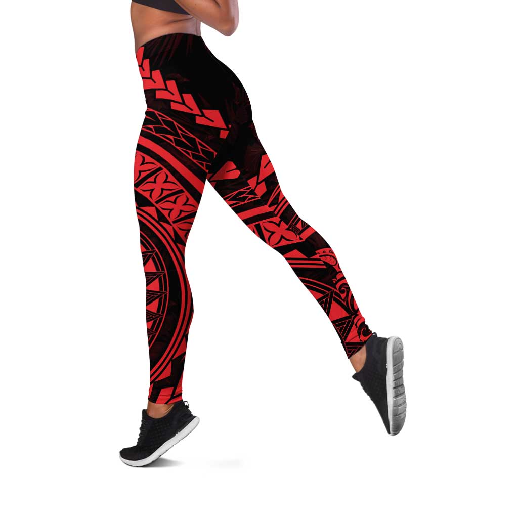 Polynesian Pride Leggings Turtle Hibiscus Luxury Style - Rose - Polynesian Pride