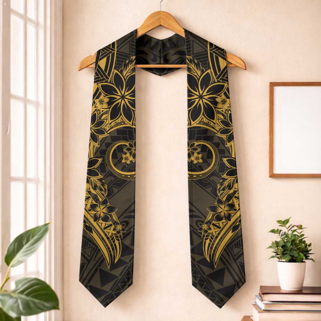 Polynesian Sunset Plumeria Graduation Stole Gold Polynesian Tattoo