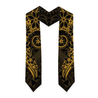Polynesian Sunset Plumeria Graduation Stole Gold Polynesian Tattoo