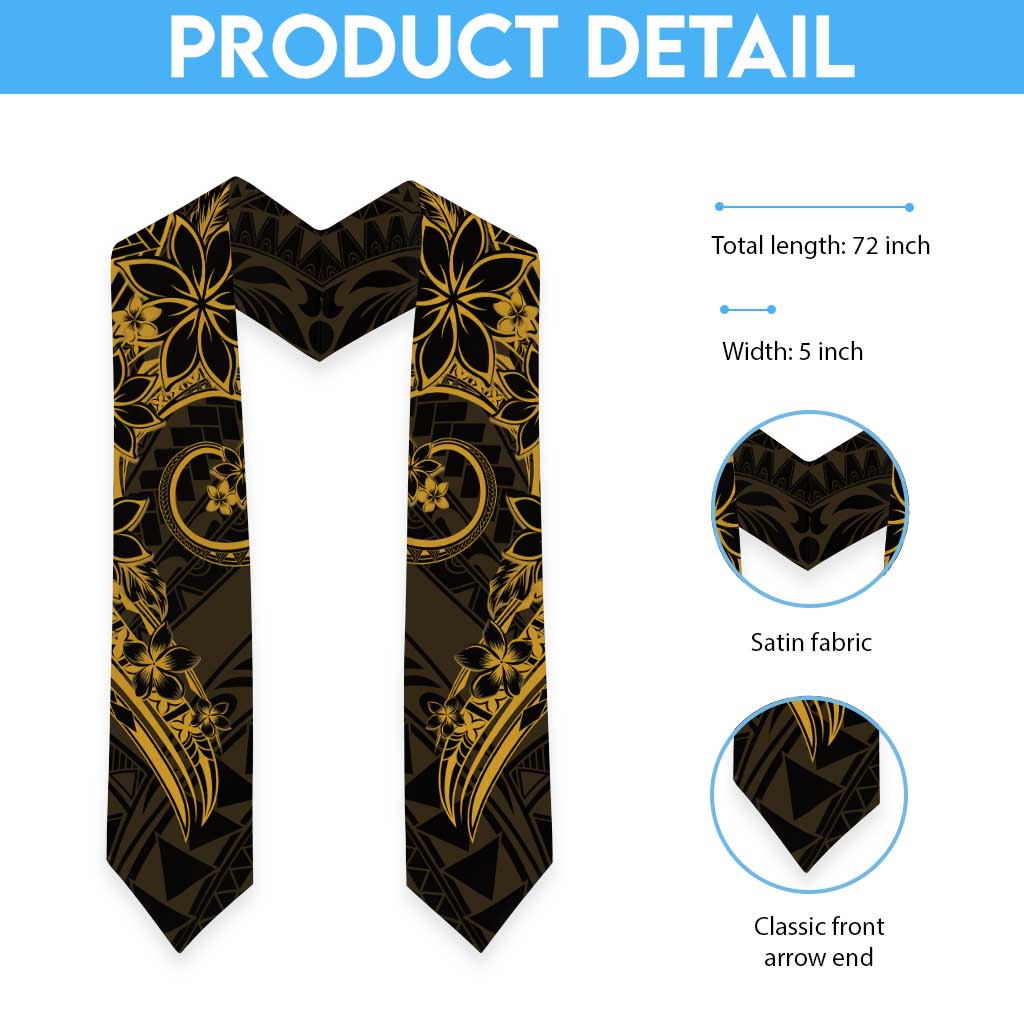 Polynesian Sunset Plumeria Graduation Stole Gold Polynesian Tattoo