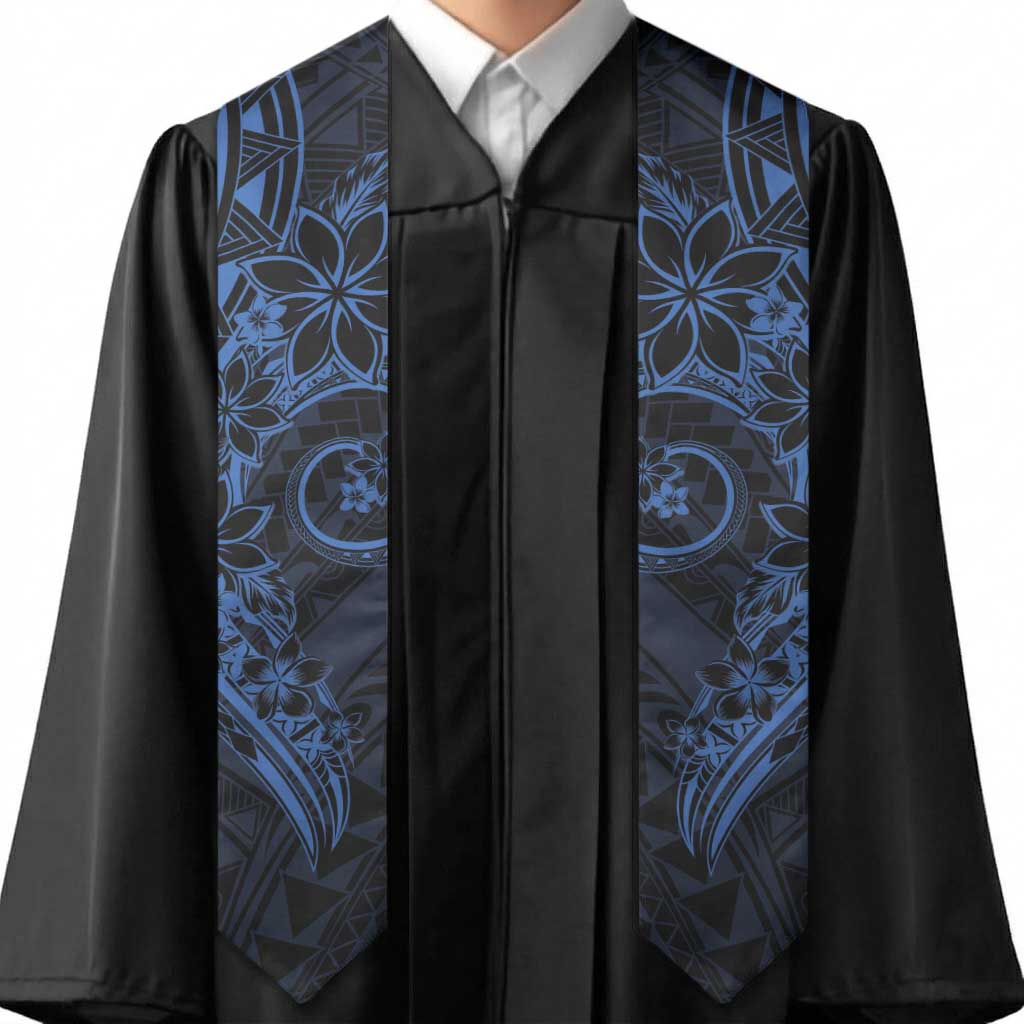 Polynesian Sunset Plumeria Graduation Stole Navy Polynesian Tattoo