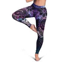 Polynesian Sunset Plumeria Leggings Galaxy Polynesian Tattoo - Polynesian Pride