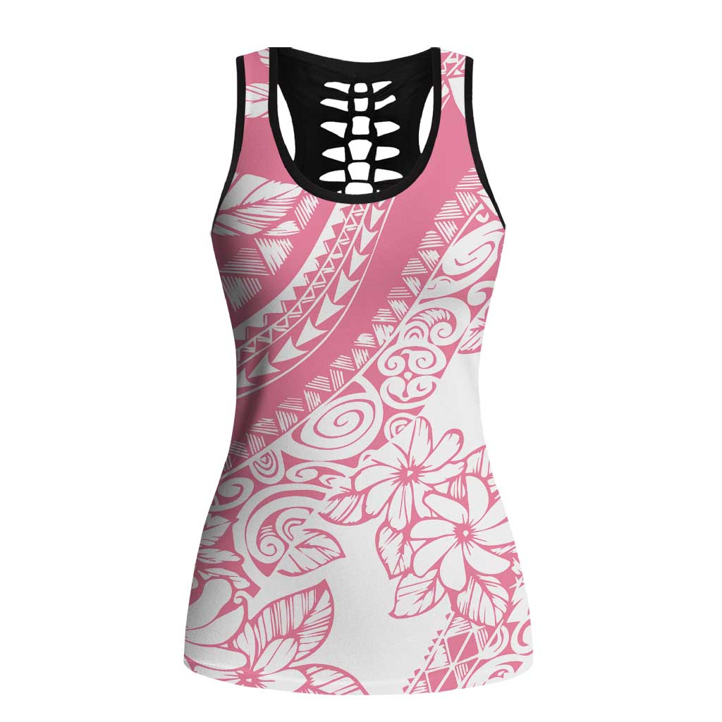 Polynesian Tiare Flower Pink Pastel Hollow Tank Top