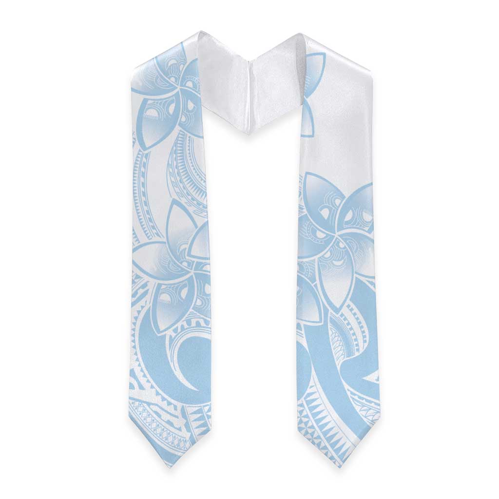 Polynesian Tribal Plumeria Lotu Tamaiti Graduation Stole Pastel Sky Blue - Polynesian Pride