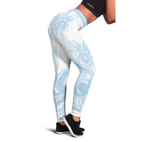 Polynesian Tribal Plumeria Lotu Tamaiti Leggings Pastel Sky Blue - Polynesian Pride