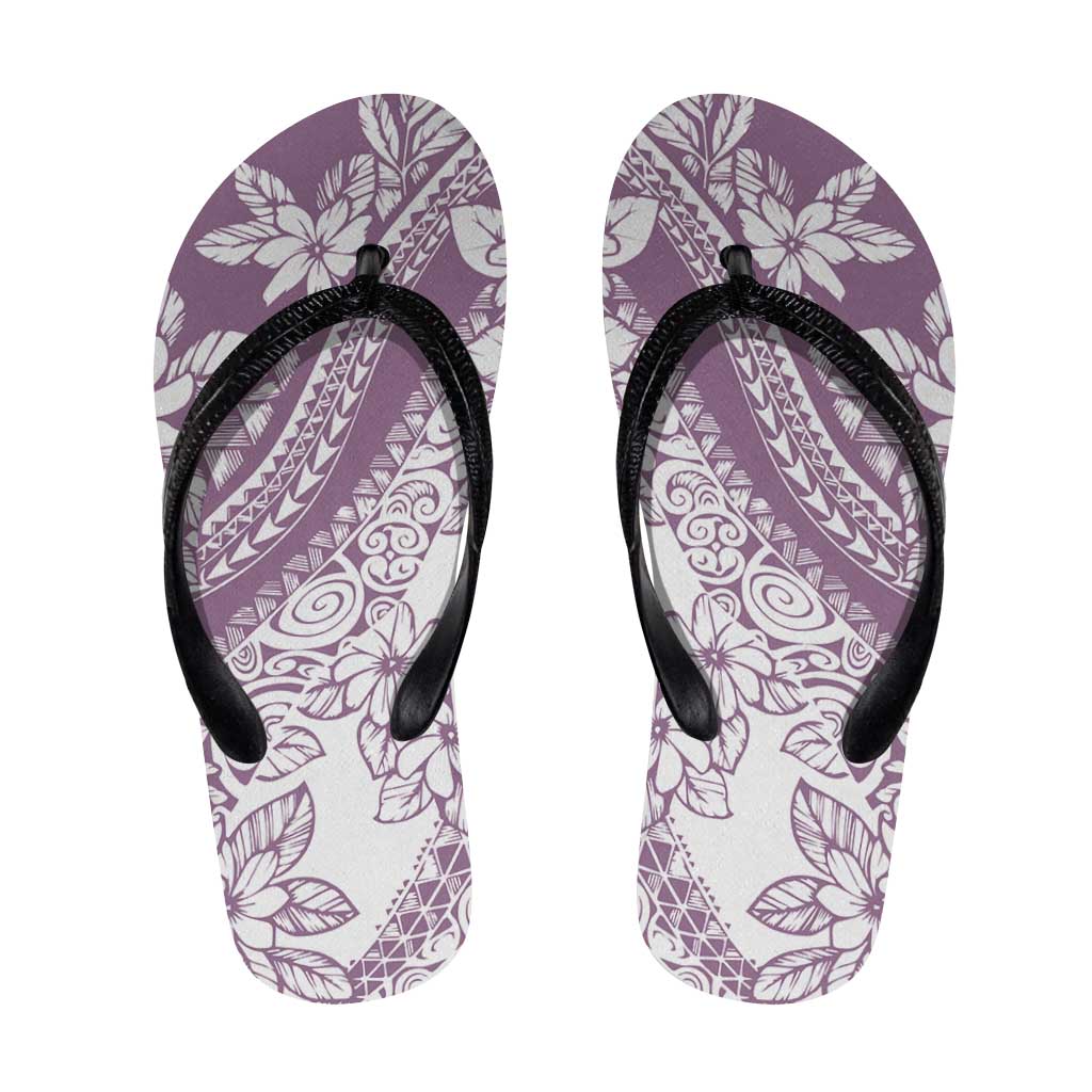 Polynesian Tropical Flowers Purple Pastel Vibes Flip Flops - Polynesian Pride