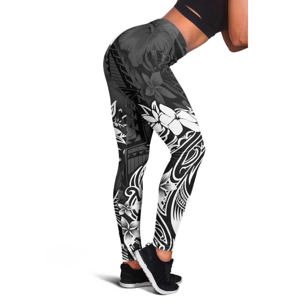Polynesian Women's Day Leggings Plumeria Passion - Black LT7