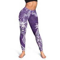 Polynesian Women's Day Leggings Plumeria Passion - Purple LT7