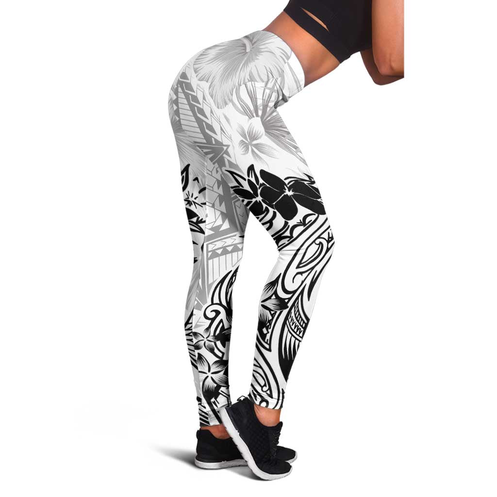Polynesian Women's Day Leggings Plumeria Passion - White LT7