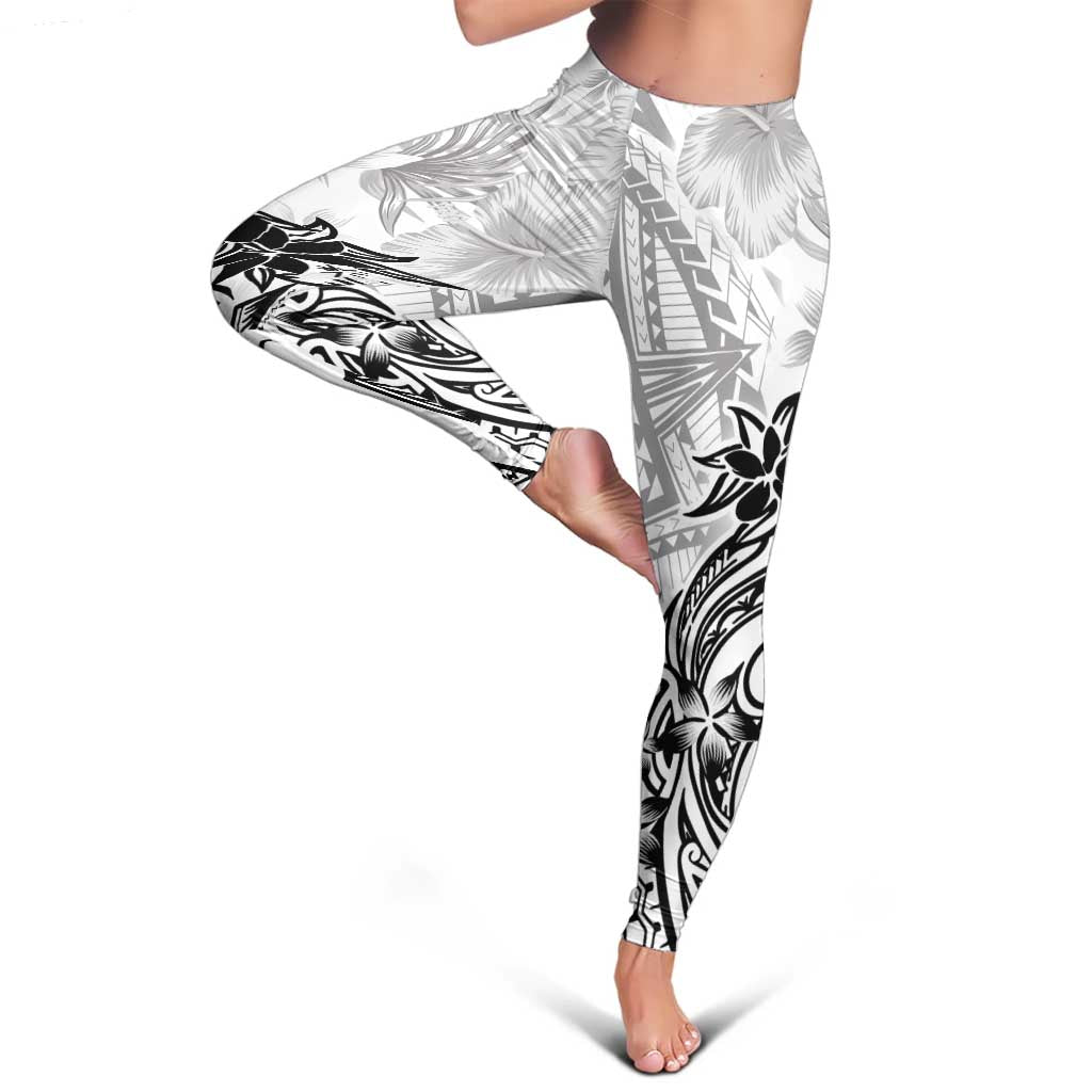 Polynesian Women's Day Leggings Plumeria Passion - White LT7