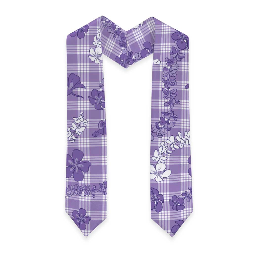Poni Aloha Hawaii Graduation Stole Plumeria Lei With Palaka Motif - Polynesian Pride