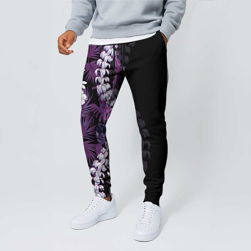 Poni Aloha Hawaii Lei Jogger Pants Tropical Flowers Elegant Vibe - Polynesian Pride