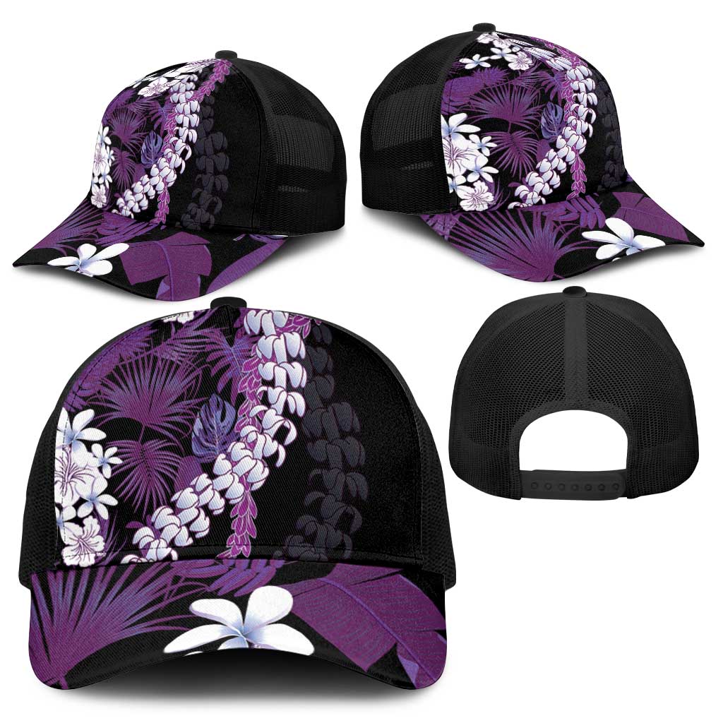 Poni Aloha Hawaii Lei Mesh Trucker Cap Tropical Flowers Elegant Vibe - Polynesian Pride