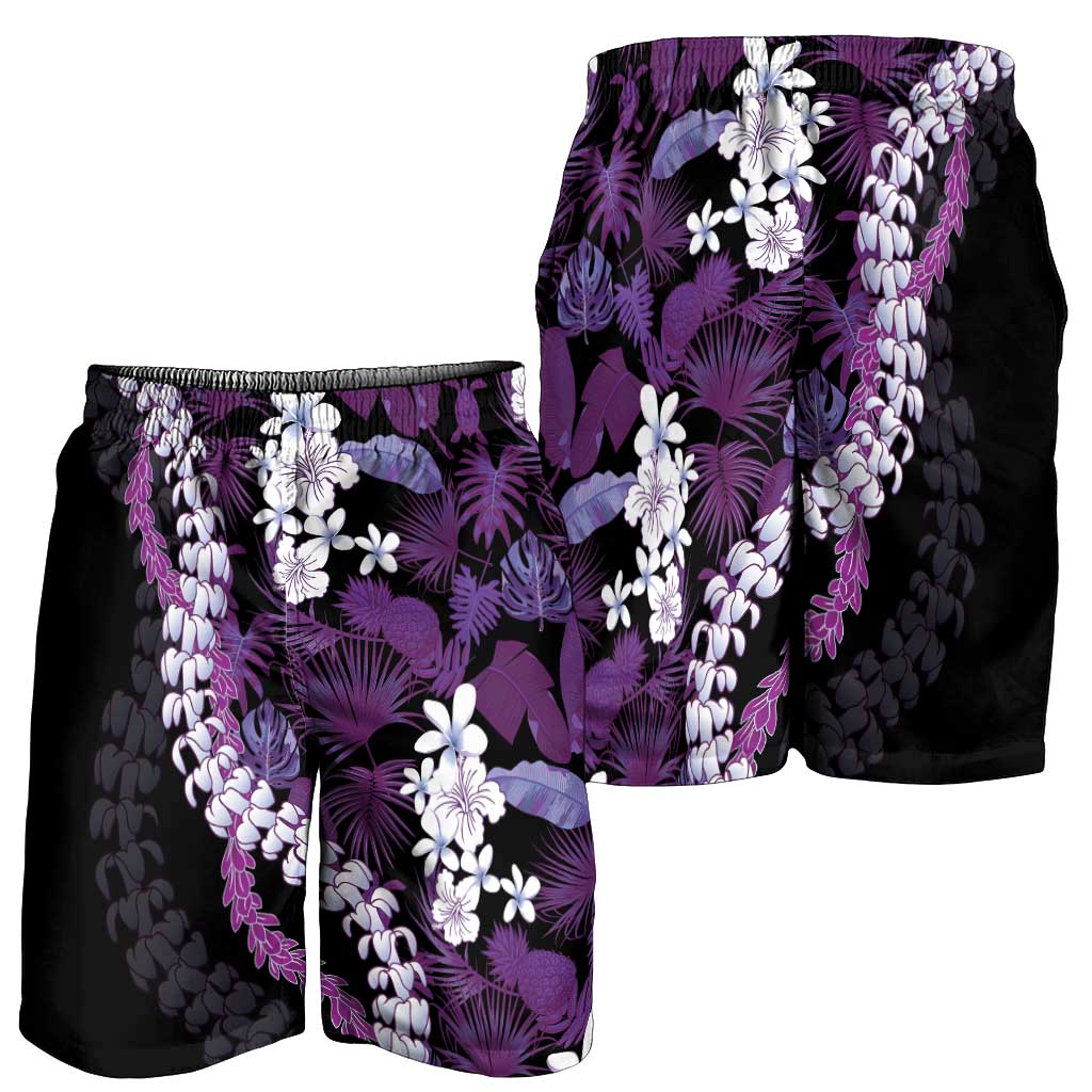 Poni Aloha Hawaii Lei Shorts for Men Tropical Flowers Elegant Vibe - Polynesian Pride