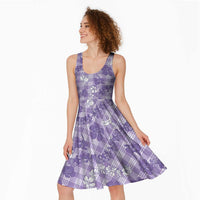 Poni Aloha Hawaii Midi Dress Plumeria Lei With Palaka Motif - Polynesian Pride