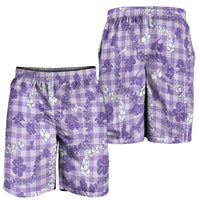 Poni Aloha Hawaii Shorts for Men Plumeria Lei With Palaka Motif - Polynesian Pride