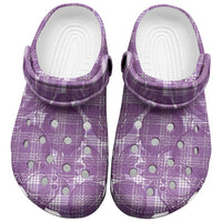 Poni Hawaii Breadfruit Palaka Motifs Clogs Shoes LT14 Purple - Polynesian Pride