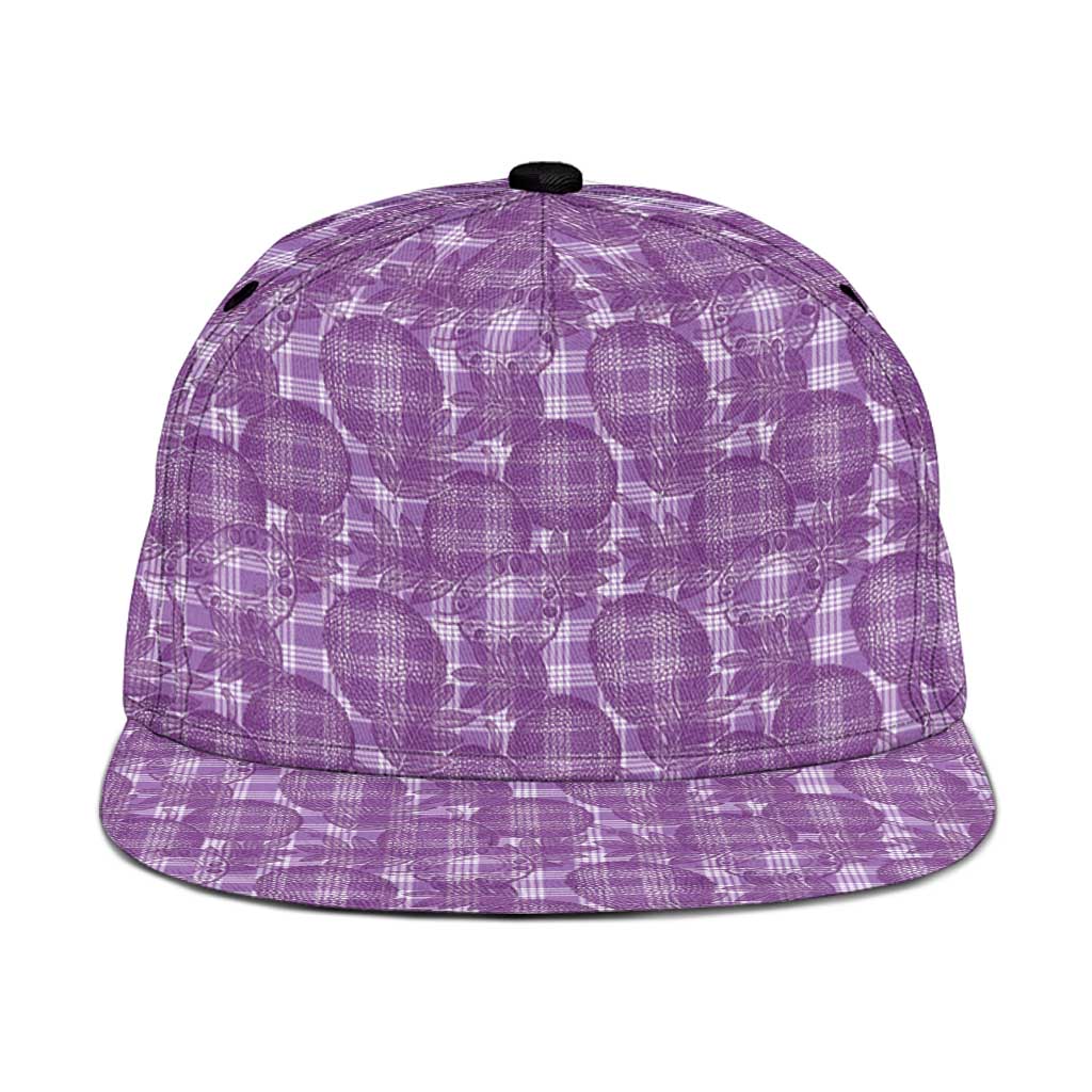 Poni Hawaii Breadfruit Palaka Motifs Snapback Cap LT14 One Size Purple - Polynesian Pride
