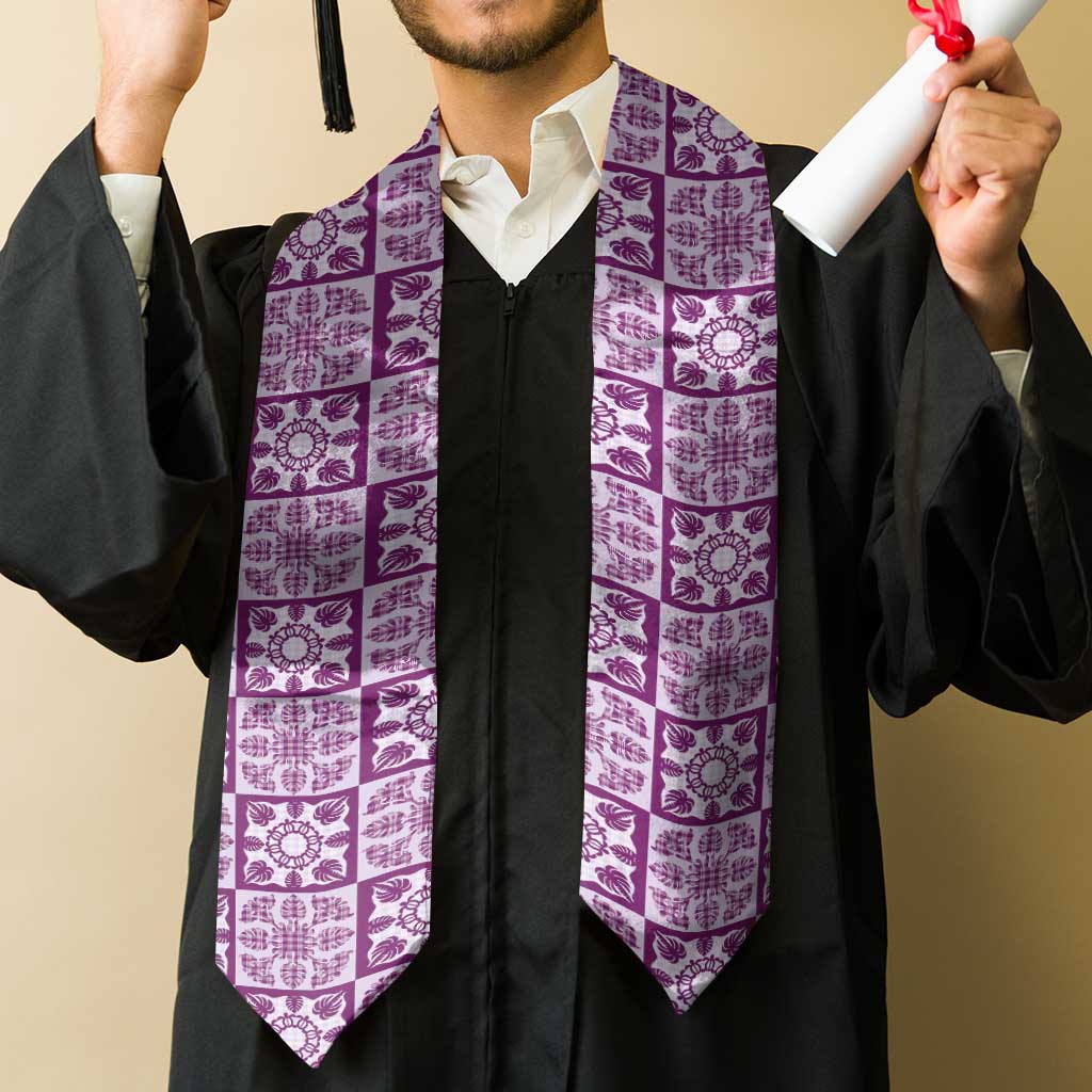 Poni Palaka Quilt Hawaii Graduation Stole Hawaiian Tropical Monstera Sea Turtle LT14