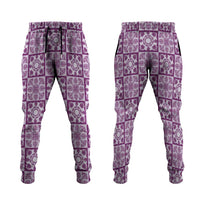 Poni Palaka Quilt Hawaii Jogger Pants Hawaiian Tropical Monstera Sea Turtle