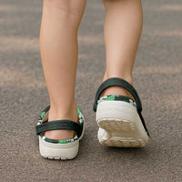 Puakenikeni Maile Lei Clogs Shoes Frangipani Green Tropical Leaves