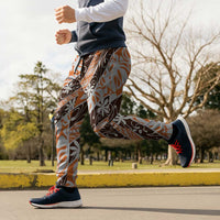 Puatou Tahiti Tiare Monstera Jogger Pants Polynesian Pattern Curve Style - Polynesian Pride