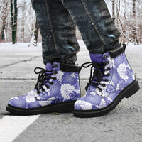 Purple Aloha Hawaii All Season Boots Monstera Hibiscus Plumeria Seamless Vibes - Polynesian Pride