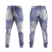 Purple Aloha Hawaii Jogger Pants Monstera Hibiscus Plumeria Seamless Vibes - Polynesian Pride