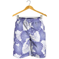 Purple Aloha Hawaii Shorts for Men Monstera Hibiscus Plumeria Seamless Vibes - Polynesian Pride