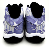 Purple Aloha Hawaii Sneakers J11 Monstera Hibiscus Plumeria Seamless Vibes - Polynesian Pride