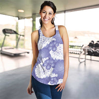 Purple Aloha Hawaii Women Racerback Tank Monstera Hibiscus Plumeria Seamless Vibes - Polynesian Pride