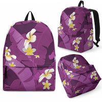 Purple Banana Leaf Hawaii Backpack Lau Maia Plumeria Tropical Summer Vibes LT14 - Polynesian Pride