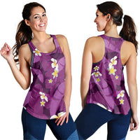 Purple Banana Leaf Hawaii Women Racerback Tank Lau Maia Plumeria Tropical Summer Vibes