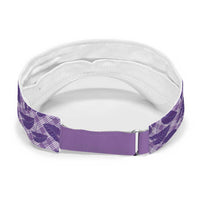 Purple Hawaii Kalo Palaka Motifs Sun Visor Cap Hawaiian Taro Leaves Elegant Vibes