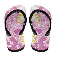 Purple Hawaii Shark Tattoo Flip Flops Puakenikeni Lei Plumeria Polynesian Pattern
