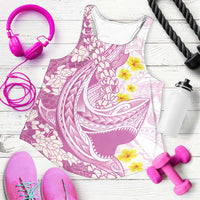 Purple Hawaii Shark Tattoo Women Racerback Tank Puakenikeni Lei Plumeria Polynesian Pattern