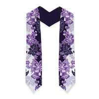Purple Hibiscus Plumeria Floral Graduation Stole
