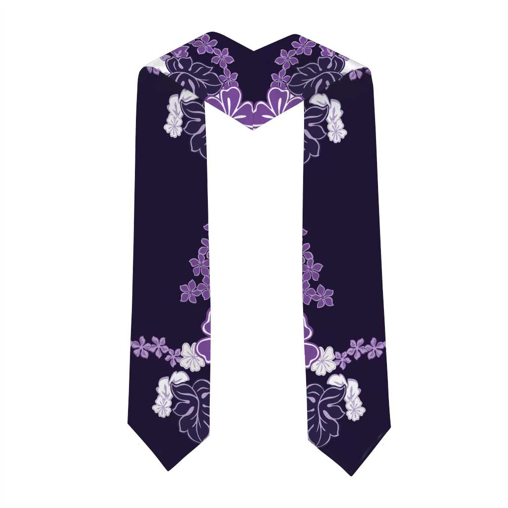 Purple Hibiscus Plumeria Floral Graduation Stole