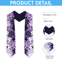Purple Hibiscus Plumeria Floral Graduation Stole