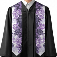 Purple Hibiscus Plumeria Floral Graduation Stole