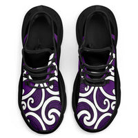 Purple Maori Koru New Zealand Clunky Sneakers
