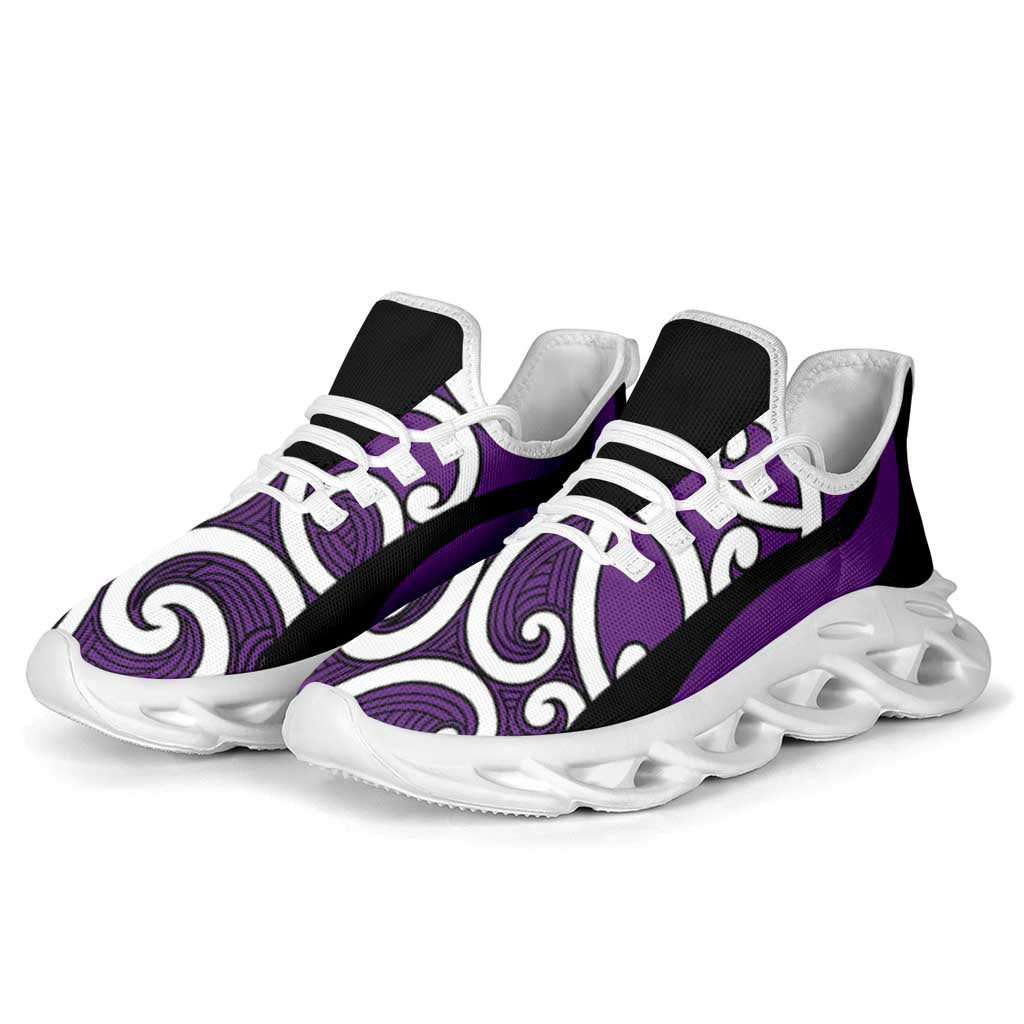 Purple Maori Koru New Zealand Clunky Sneakers
