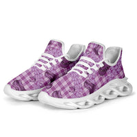 Purple Palaka Hawaii Cowboy Clunky Sneakers Puakenikeni Lei Paniolo Papale Seamless Vibes - Polynesian Pride