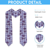 Purple Palaka Hawaii Graduation Stole Hawaiian Lehua Blossoms