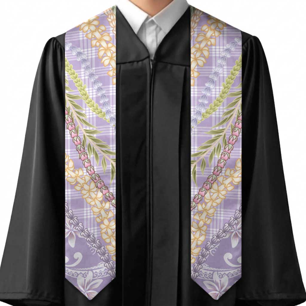 Purple Palaka Hawaii Leis Graduation Stole Hawaiian-plaid Elegant Tropical Vibes - Polynesian Pride