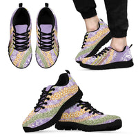 Purple Palaka Hawaii Leis Sneakers Hawaiian-plaid Elegant Tropical Vibes LT14 - Polynesian Pride