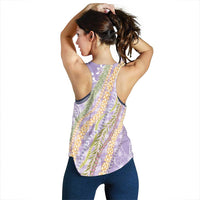 Purple Palaka Hawaii Leis Women Racerback Tank Hawaiian-plaid Elegant Tropical Vibes LT14 - Polynesian Pride